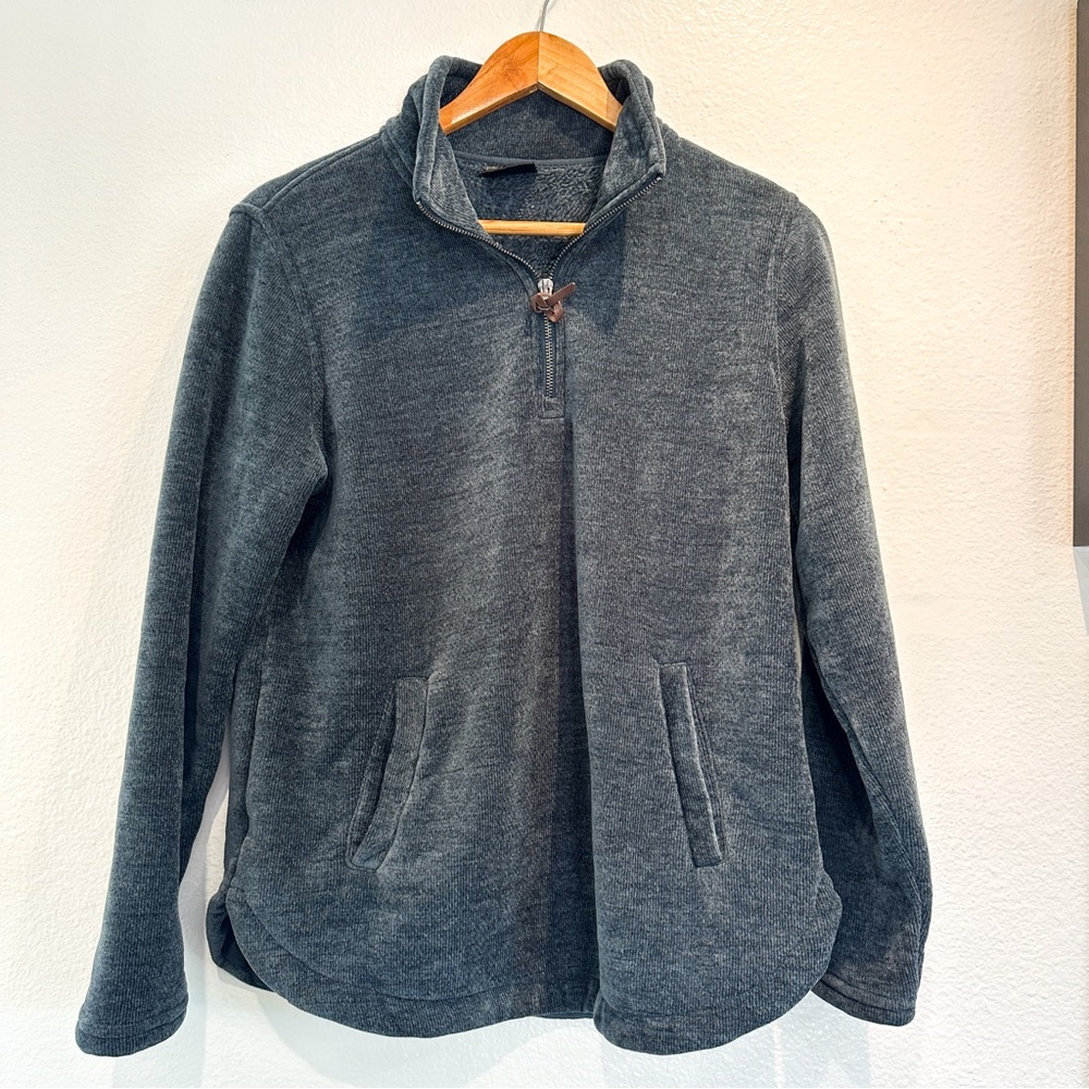 Charcoal Gray Half-Zip Pullover Sweater